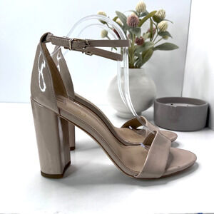 Sam Edelman Yaro Ankle Strap Block Heel Sandal Buckle Beige Women's 9 M